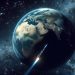 earth from space, rocket launch, space exploration, detailed continents, africa, middle east, cosmos, stars, celestial, universe, majestic earth, space travel, ai generated
