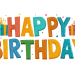 birthday text, happy, happy birthday, happy birthday text, greeting card, celebration, party, greeting, card, invitation, colorful, birthday card, birthday background, birthday invitation, cutout, transparent, ai generated