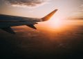 airplane on sky during golden hour